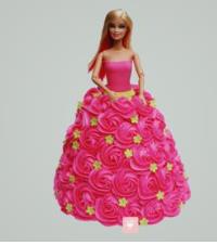 Blue & White Barbie — handcrafted cake by Shakti Food Products
