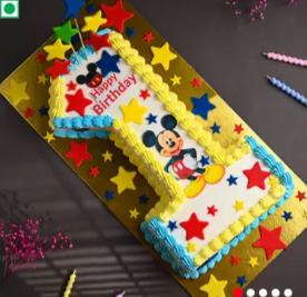 Floral Number One — handcrafted cake by Shakti Food Products